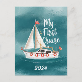 Cute Boat - Min första kryssning - Anpassningsbar Helg Vykort