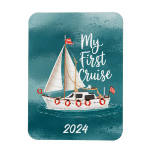 Cute Boat - Min första kryssning - Anpassningsbar Magnet