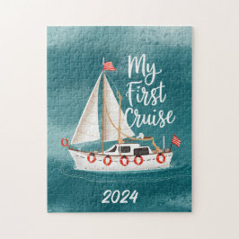 Cute Boat - Min första kryssning - Anpassningsbar Pussel