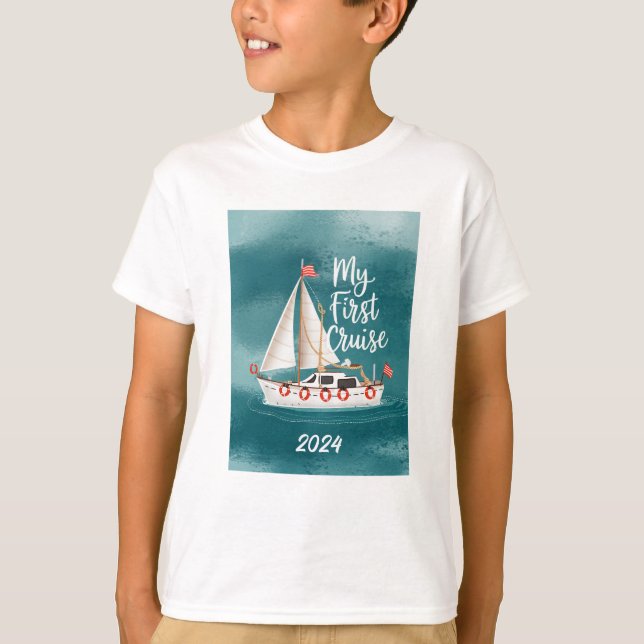 Cute Boat - Min första kryssning - Anpassningsbar T Shirt (Framsida)