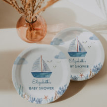 Cute Boat Nautical Baby Shower