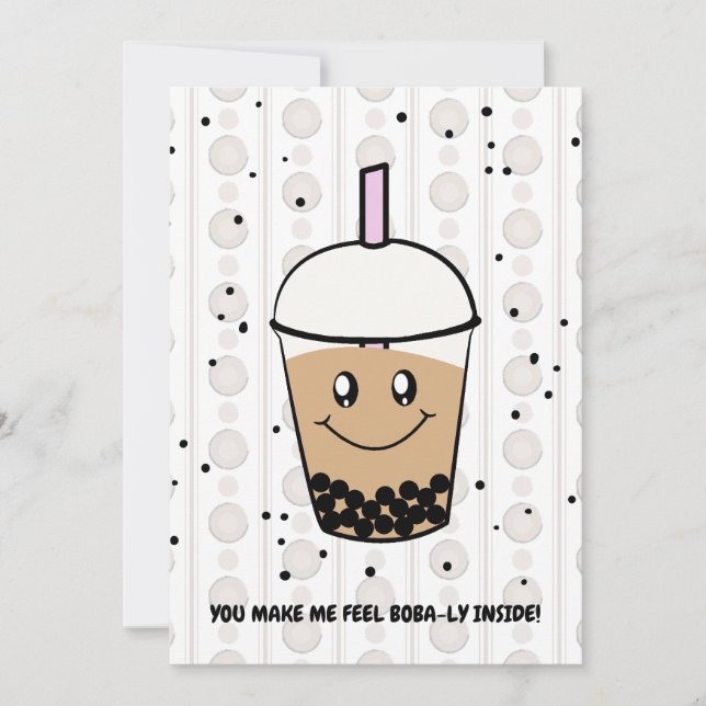 Cute Boba Bubble Tea Pun-inbjudan Inbjudningar (Framsida)