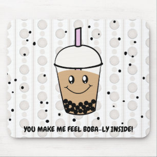 Cute Boba Bubble Tea Pun Mousepad Musmatta
