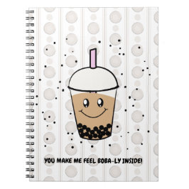 Cute Boba Bubble Tea Pun Spiral fotoportbok Anteckningsbok