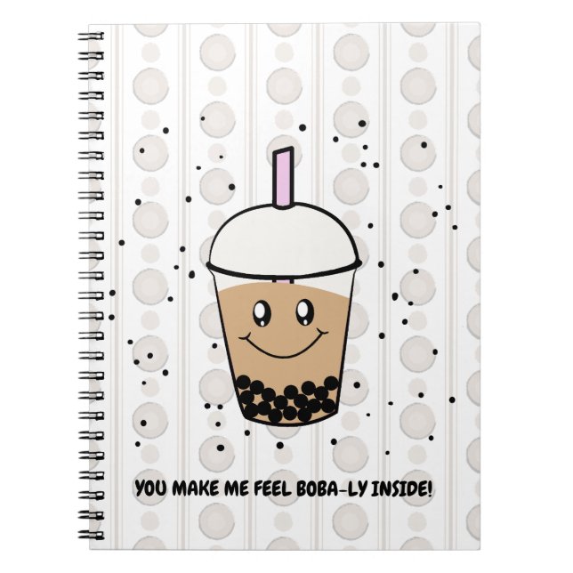 Cute Boba Bubble Tea Pun Spiral fotoportbok Anteckningsbok (Framsidan)