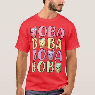 Cute Boba Mjölk Tea Älskare Kawaii Pastel Tapioca T Shirt