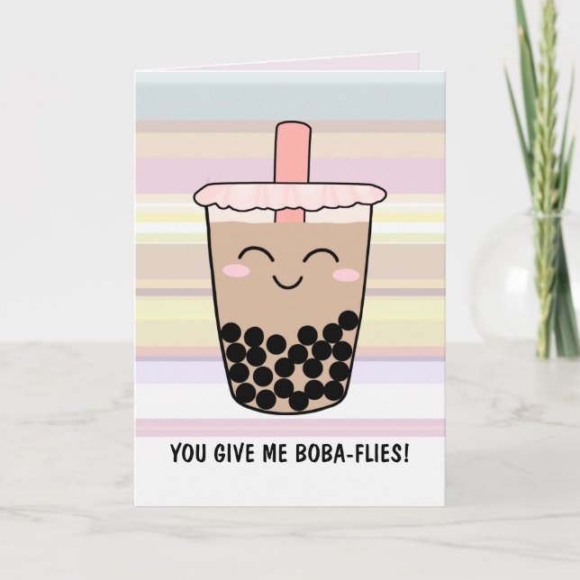 Cute Boba Mjölk Tea Pun Kort (Framsida)