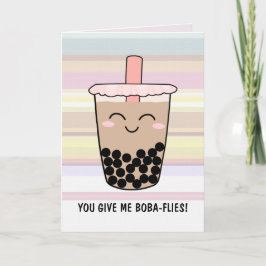 Cute Boba Mjölk Tea Pun Kort