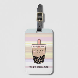 Cute Boba Mjölk Tea Pun Luggage Tag Bagagebricka