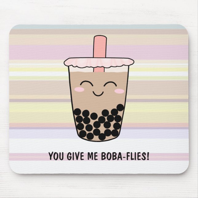Cute Boba Mjölk Tea Pun Musmatta (Framsidan)