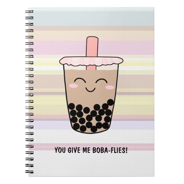 Cute Boba Mjölk Tea Pun Notebook Anteckningsbok (Framsidan)