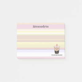 Cute Boba Mjölk Tea Pun Post-it Notes Block
