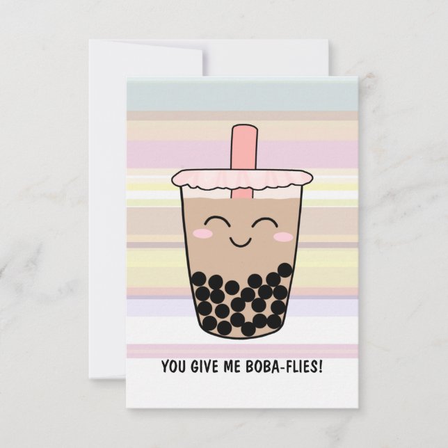 Cute Boba Mjölk Tea Pun Tack Kort (Framsida)