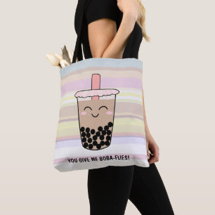 Cute Boba Mjölk Tea Pun Tygkasse