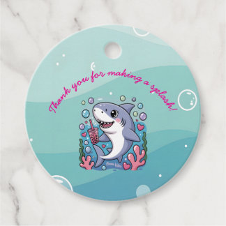Cute Boba Shark under Sea Baby Shower Gåvor Etiketter
