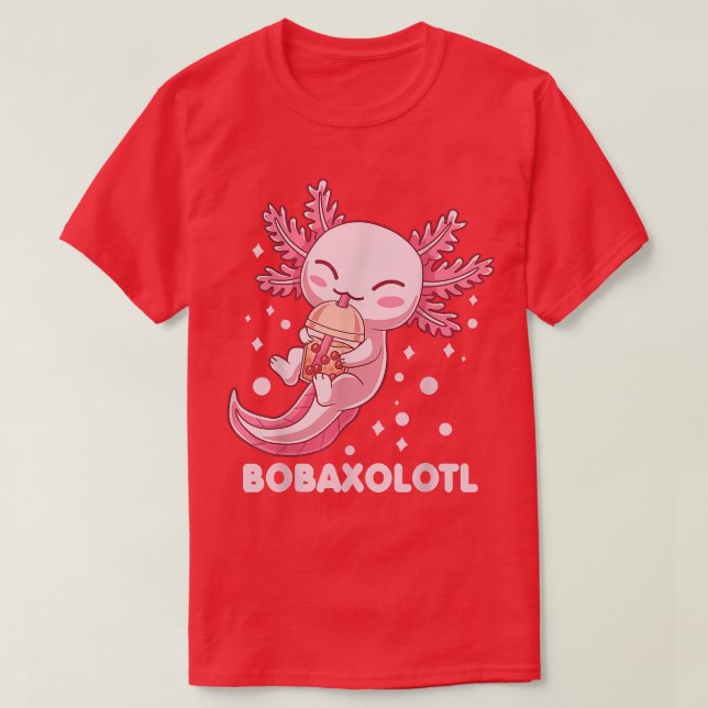 Cute Bobaolotl Boba Tea Bubble Mjölk Kawaii Aolotl T Shirt (Design framsida)