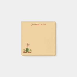 Cute Bobcat på cactus Post-it Block