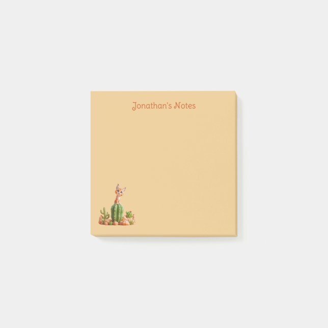 Cute Bobcat på cactus Post-it Block (Framsida)