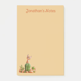 Cute Bobcat på cactus Post-it Block