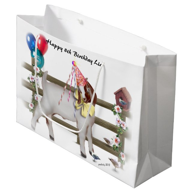 Cute Boer Birthday Goat Gift Bag (Framsidan Vinklad)