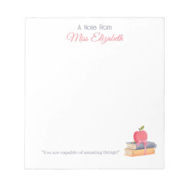 Cute Boho A Note from Teacher Apprecition Anteckningsblock