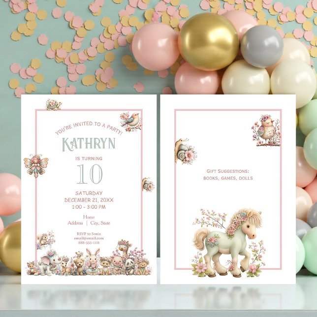 Cute Boho Animal Birthday Party Inbjudningar (Skapare uppladdad)