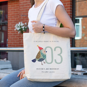 Cute Boho Aqua Blue Birdie oavsett ålder Tygkasse