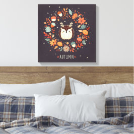 Cute Boho Autumn Hedgehog wandewall Decal Canvastryck