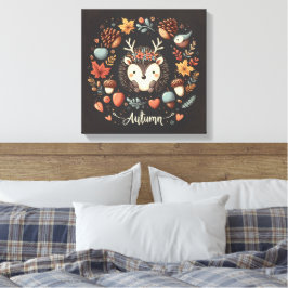 Cute Boho Autumn Hedgehog wandewall Decal Canvastryck