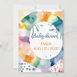 Cute BOHO Baby Shower Anpassningsbar Inbjudningar