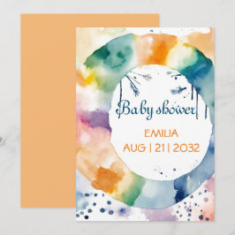 Cute BOHO Baby Shower Anpassningsbar Inbjudningar