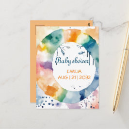 Cute BOHO Baby Shower Anpassningsbar Vykort