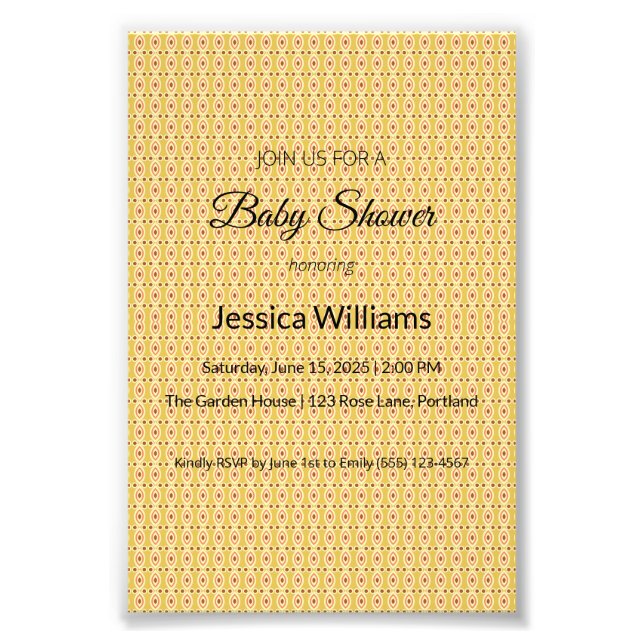 Cute Boho Baby Shower Gender Neutral, Anpassade Fototryck (Framsidan)