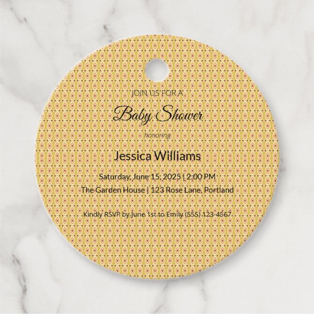 Cute Boho Baby Shower Gender Neutral, Anpassade Gåvor Etiketter (Framsida)