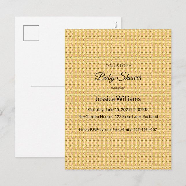 Cute Boho Baby Shower Gender Neutral, Anpassade Helg Vykort (Fram/baksida)