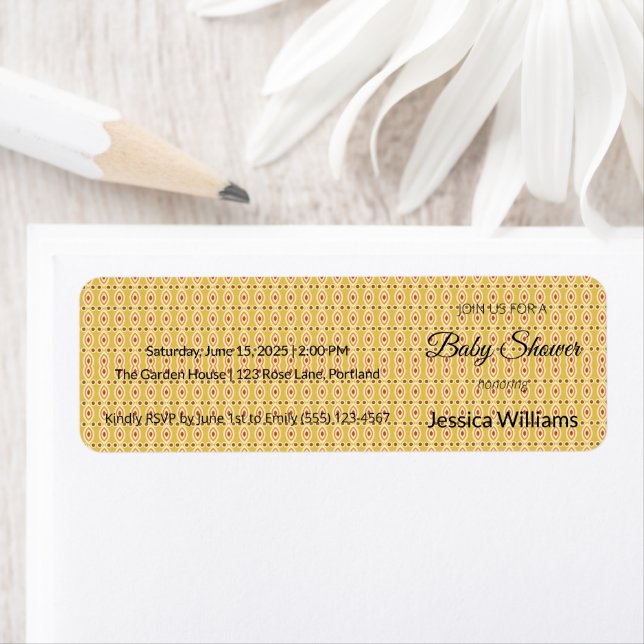 Cute Boho Baby Shower Gender Neutral, Anpassade Returadress Etikett (Insitu)