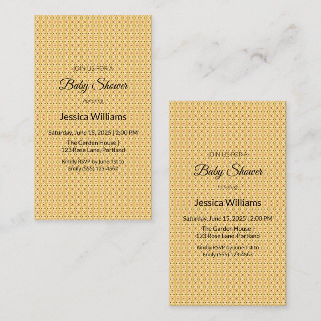 Cute Boho Baby Shower Gender Neutral, Anpassade Visitkort (Fram/baksida)