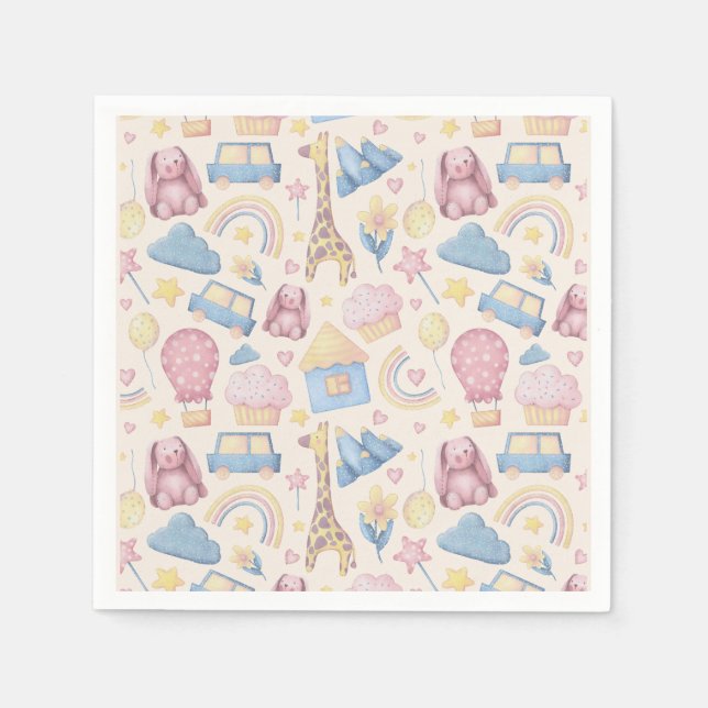 Cute Boho Baby Shower Pappersservett (Framsidan)