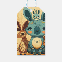 Cute boho blommigt anpassningsbar runda klockgåva presentetikett