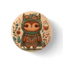 Cute boho blommigt uggla