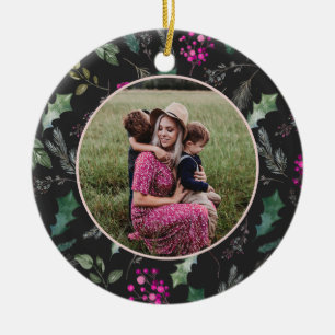 Cute Boho Botanicals Photo jul Ornament