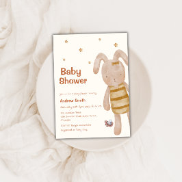 Cute Boho Bunny Leksak Baby Shower Inbjudningar