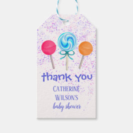 Cute Boho Chic Lollipops Baby Shower Presentetikett