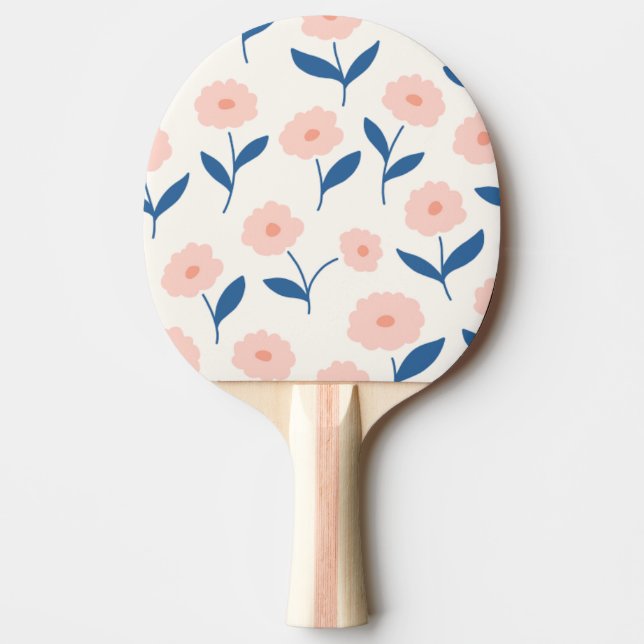 Cute Boho Chic Rosa Flowers Mönster Pingisracket (Framsidan)