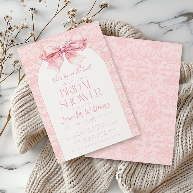 Cute boho-chic  rosa-möhippa inbjudningar (Skapare uppladdad)