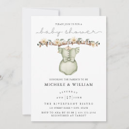 Cute Boho Clothes Girl Baby Shower-inbjudan Inbjudningar