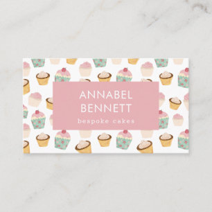 Cute Boho Cuptårta Mönster QR-kod Visitkort