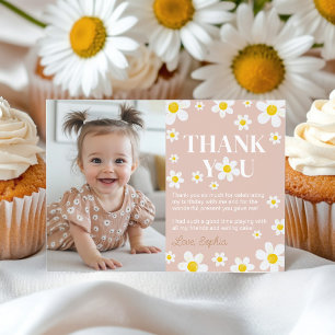 Cute Boho Daisy Bloom Födelsedagsfest Tack Kort