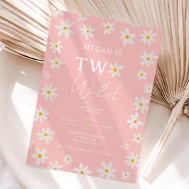 Cute boho-daisy regnbåge 2 födelsedagsbarn inbjudningar