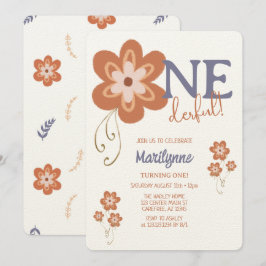 Cute Boho-Daisyn, första födelsedag Inbjudningar